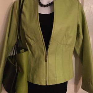 Beautiful   Leather Bundle Real Leather Jacket  Matching Handbag